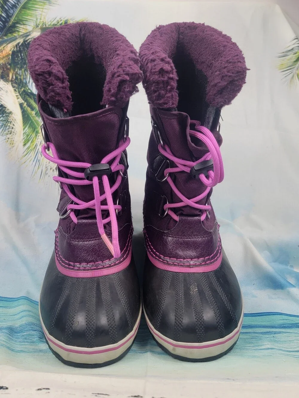 Sorel Snow Boots‎ Yoot Pac Purple/Black Waterproof Womens 6.5 Mens 5